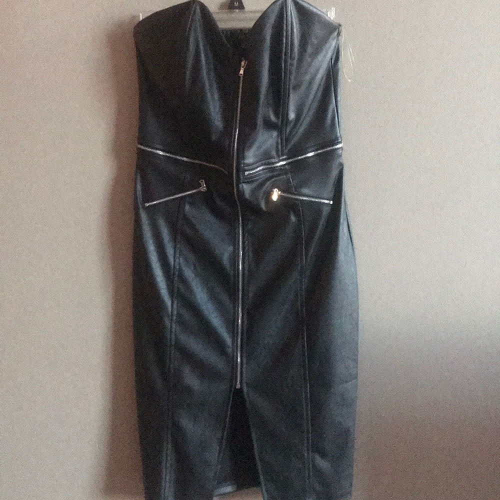 Faux leather dress
